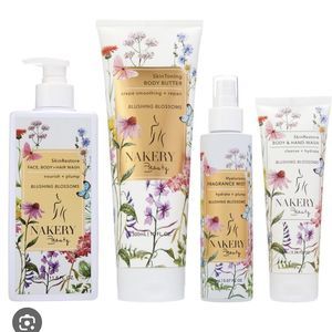 Nakery Beauty Blushing Blossom 4 Set Face Hair Body Hand Wash Mist Body Butter